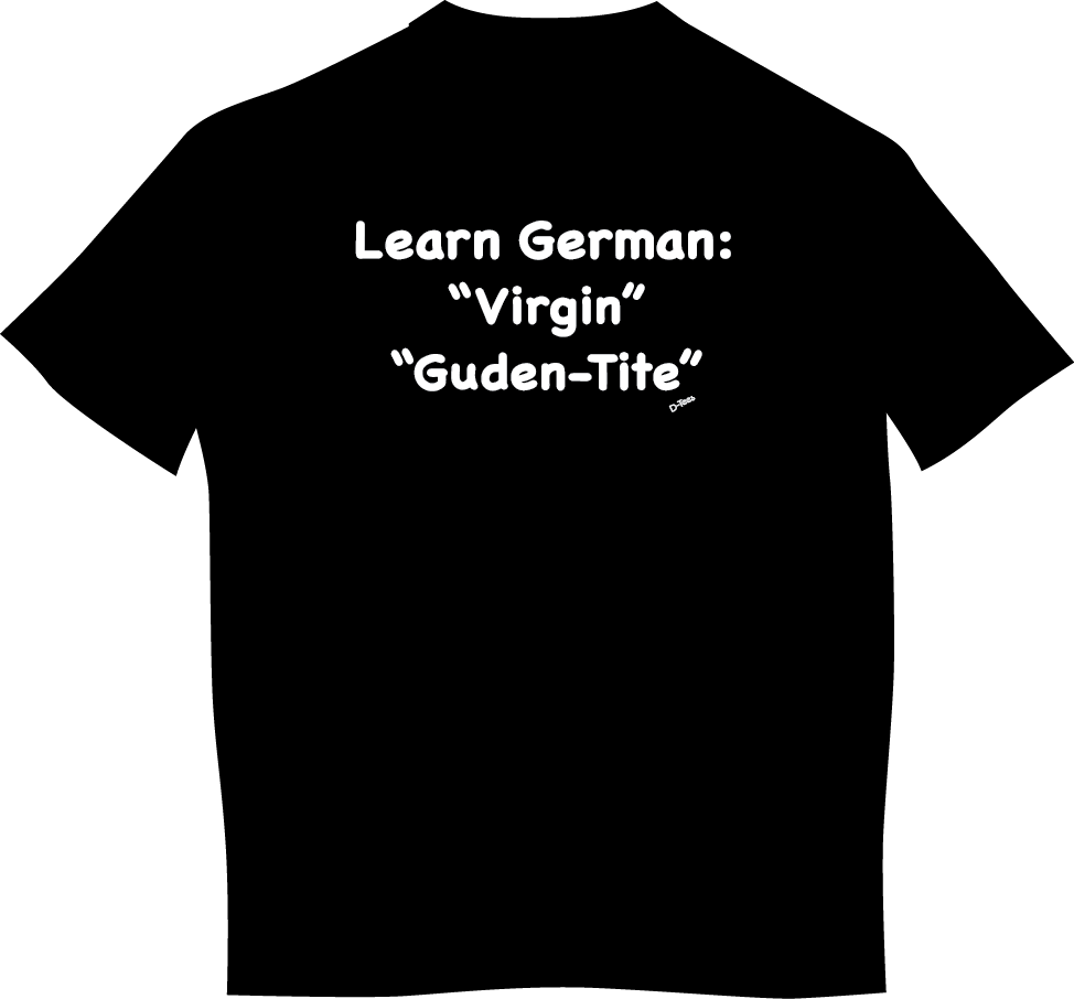 "Learn German: 'Virgin' 'Guden-Tite'" Mens Short Sleeve T-Shirt