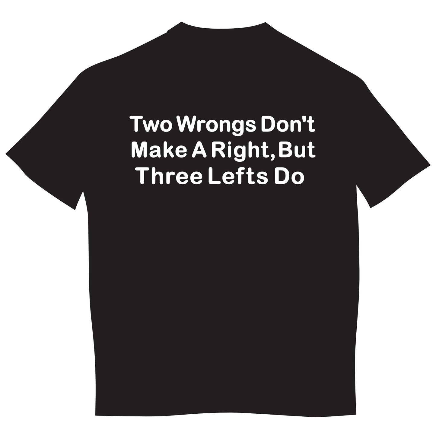 "Two Wrongs Don't Make A Right, But Three Lefts Do" Mens Short Sleeve T-Shirt